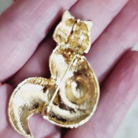 Fox brooch enamel crystal brown fall autumn animal woodland necklace pendant - Picture 3 of 9